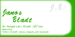 janos bladt business card